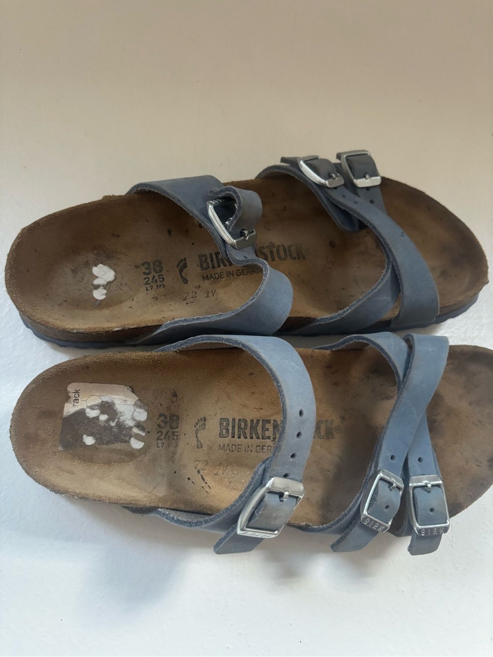 Birkenstock Women’s Franca Leather Sandals - Dusty Blue 38 L7 - Picture 6 of 8